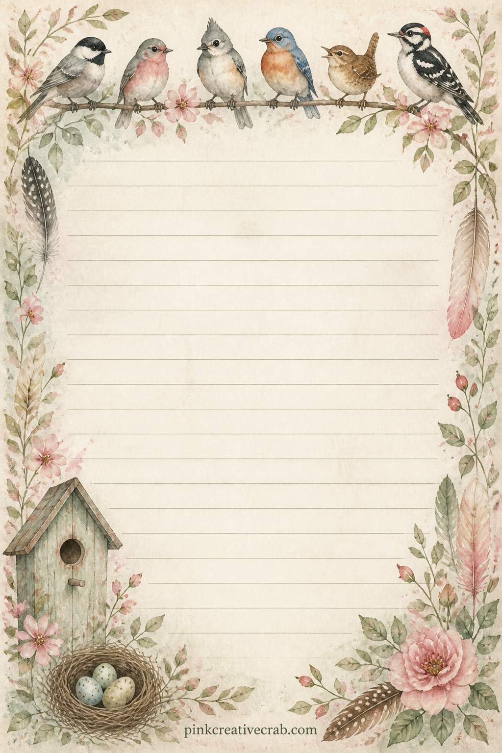 Bird Watching Log Lined Page printable page — Use this page for a simple bird watching log: the date, the species seen and where you spotted it. Bird junk