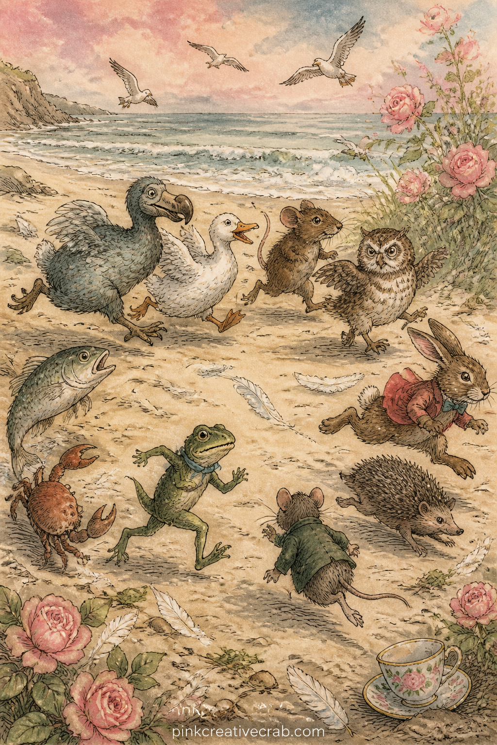 The Caucus Race On The Shore printable page — Try a short prompt for this one: write what a race with no clear start or finish would look like in your own
