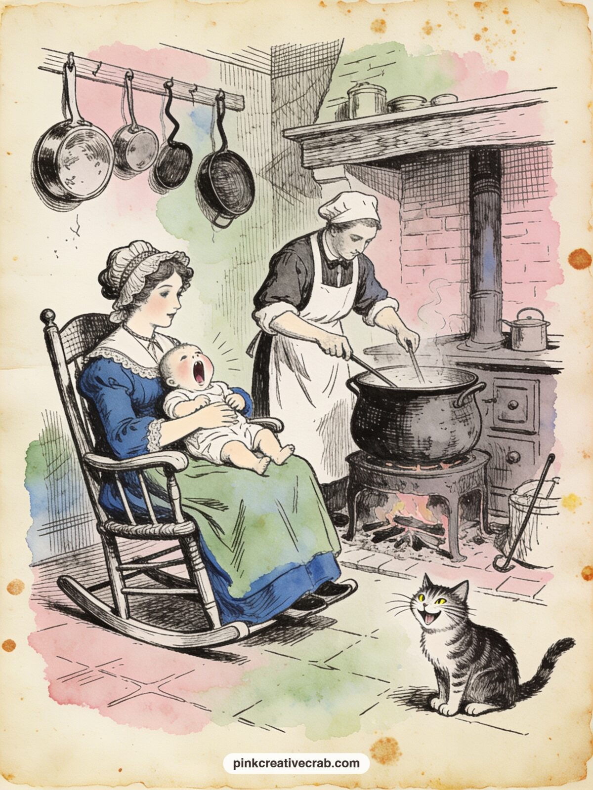 The Duchess and the Pepper Kitchen printable page — Tear the edge of this page roughly before gluing it in, as though smoke from the pepper has curled it, then