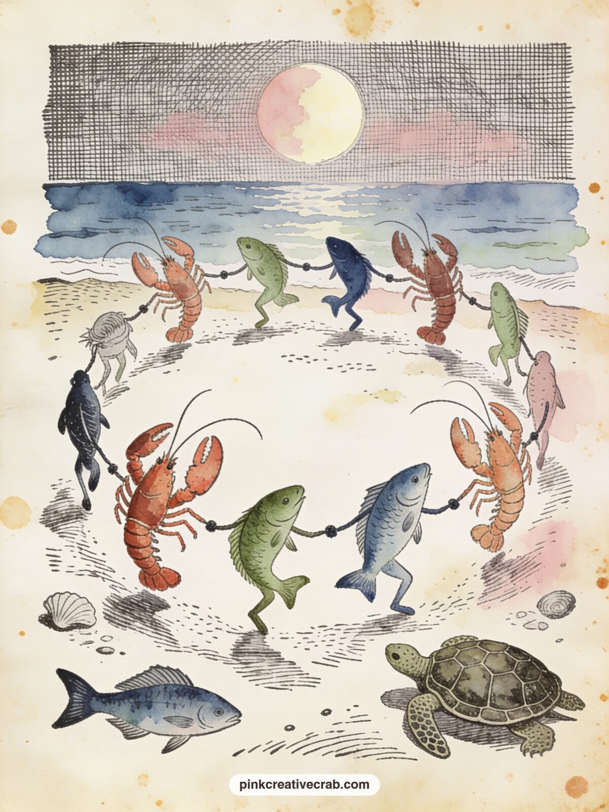 The Lobster Quadrille printable page — Who is this page for in a gift journal: it suits a reader who loves dance and silliness equally, since the whole scene
