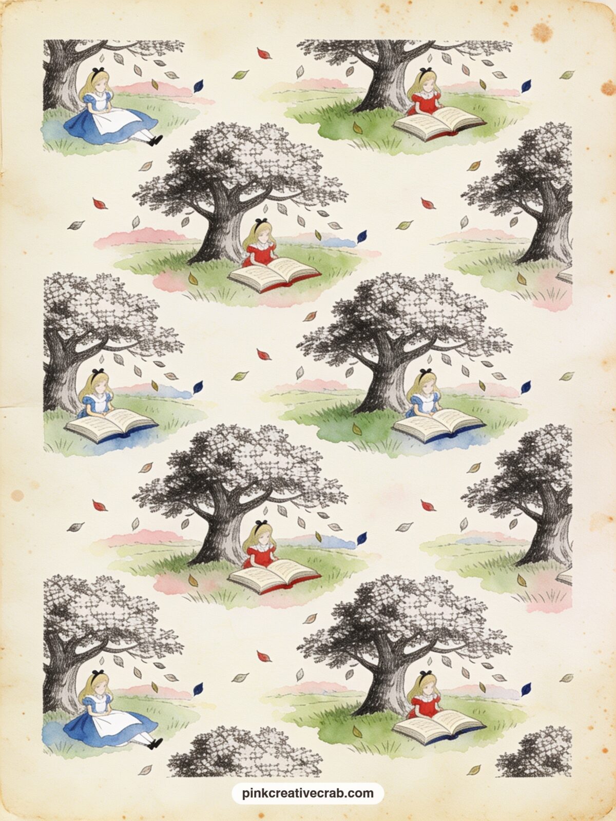 Alice Waking Beneath the Tree printable page — End the scene pages here with a question for the entry: what did you want to go back to, the moment the ordinary