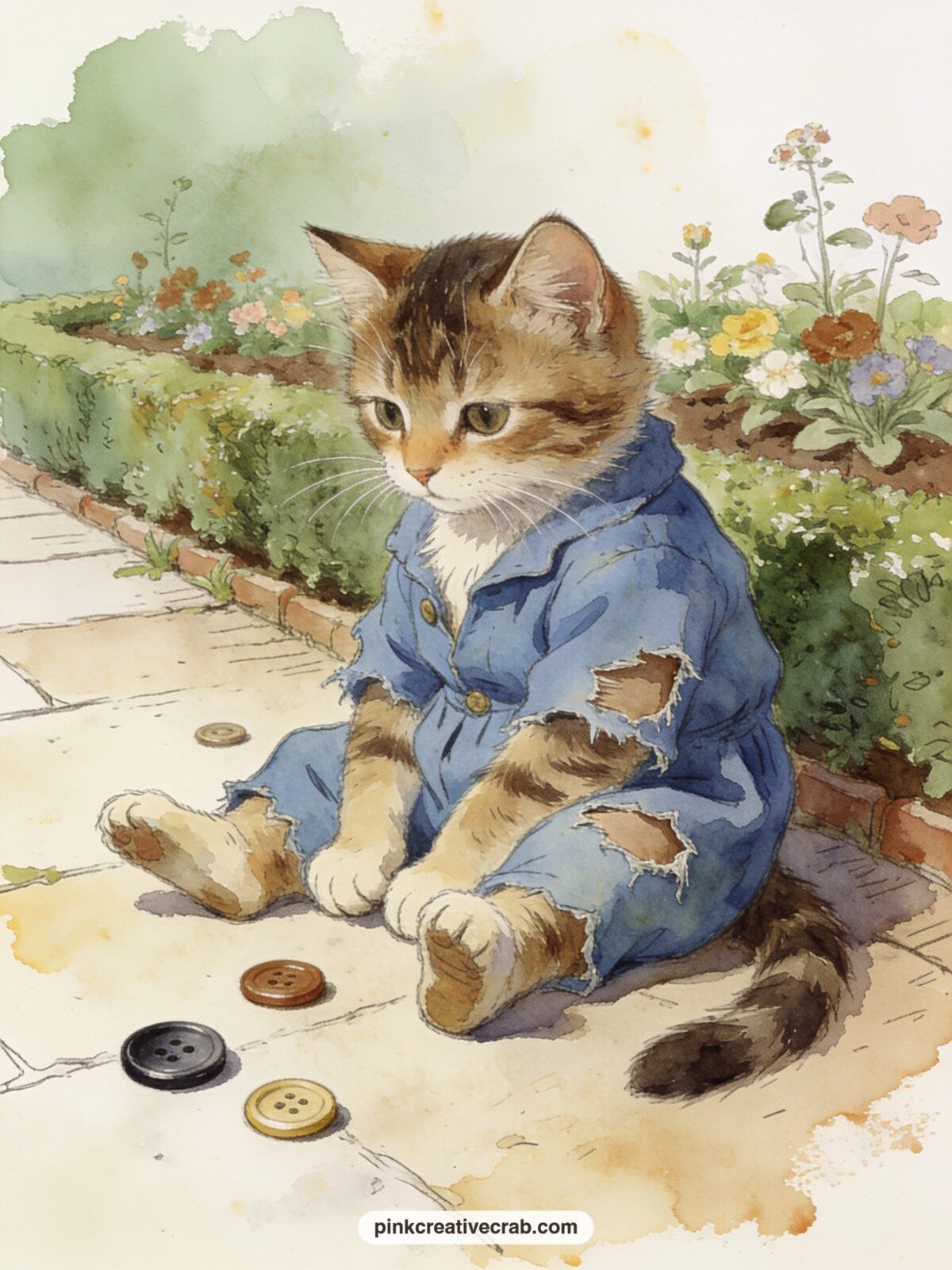 Tom Kitten In The Garden Path printable page — This page is a good fit for a reader making the journal as a gift for a child learning the stories for the first
