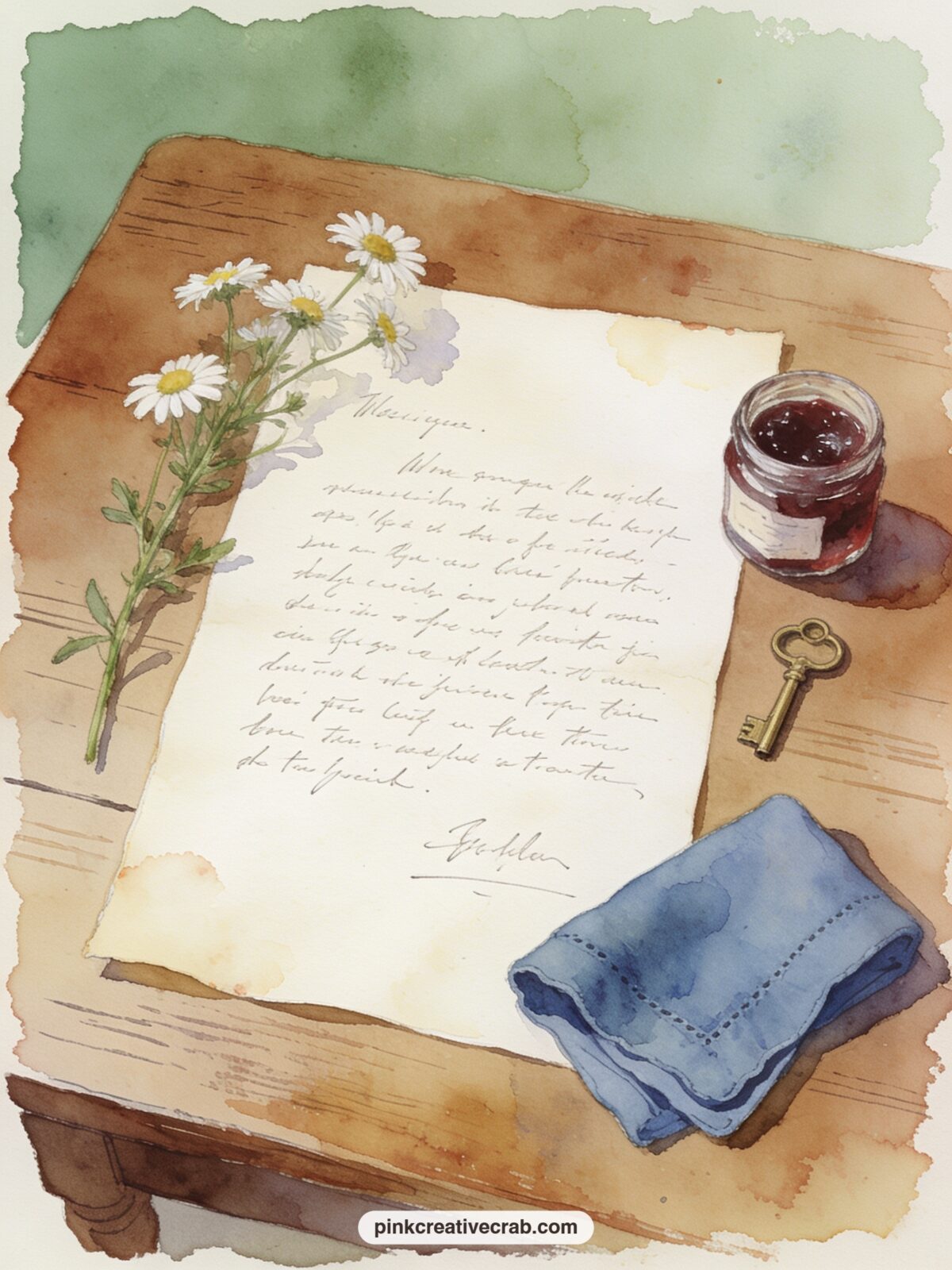 The Letter From Mrs Rabbit printable page — Fold this page gently along the centre before gluing it flat, so a faint crease shows, as if Peter carried Mrs