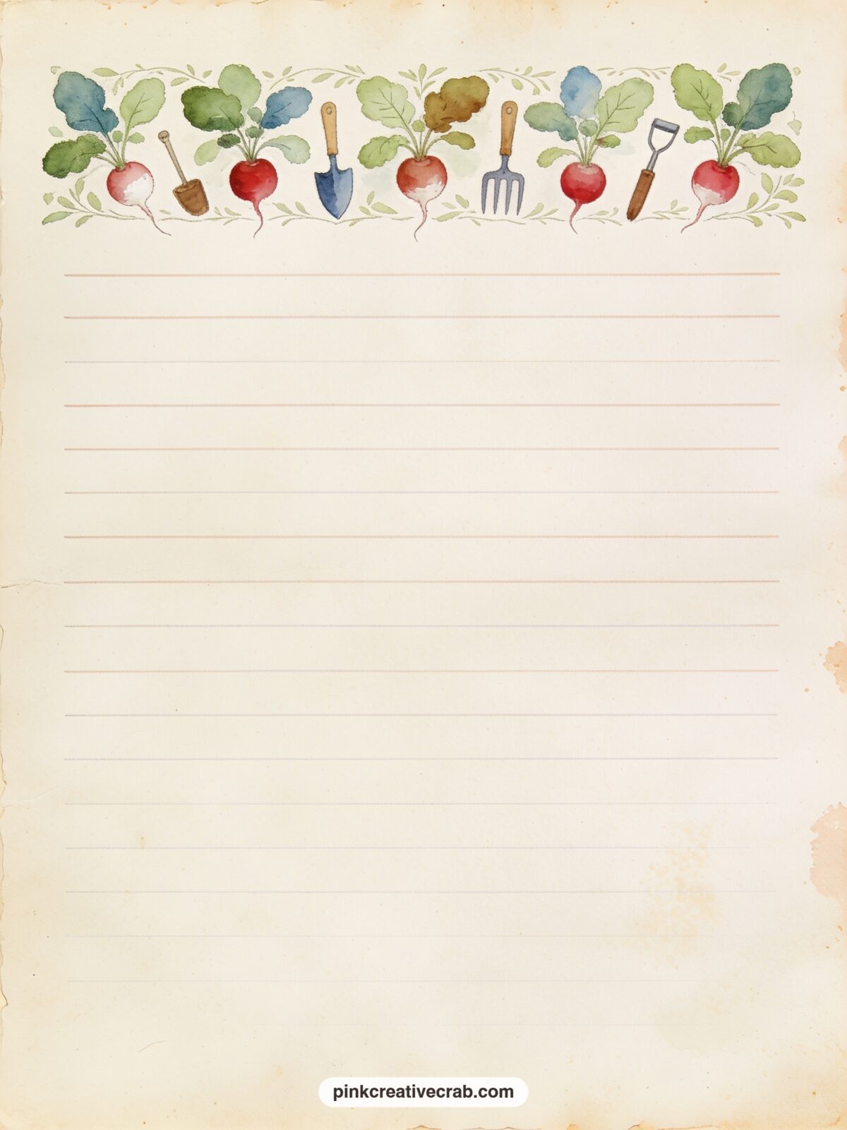Memory Of The Garden Lined Page printable page — Record a memory of a real garden, a relative who kept rabbits, or the first time you read about Peter