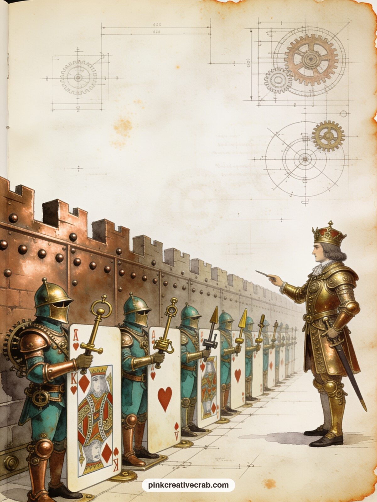 King of Hearts and the Card Soldiers printable page — This page suits a gift journal made for a reader who loves collecting little details: the card soldiers