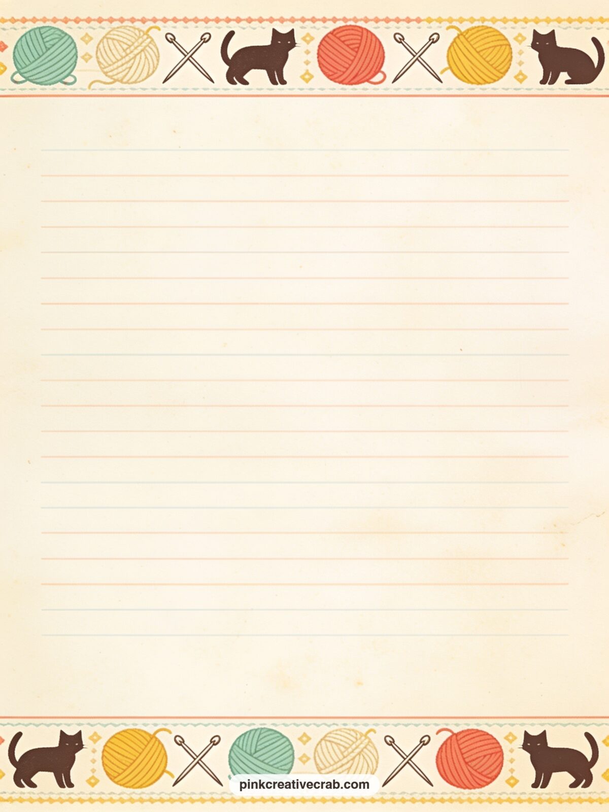 Cat Ladies Club Lined Page printable page — Use this page for a list of every cat you have ever loved, a note about the funniest thing a pet has ever done, or