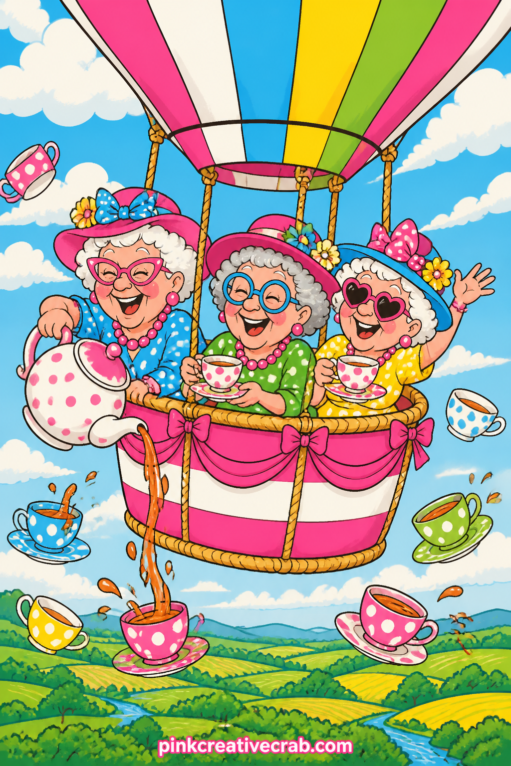 Hot Air Balloon Tea Party printable page — This page suits the gift journal for the grandmother who still says yes to everything, the one who tries zip lining