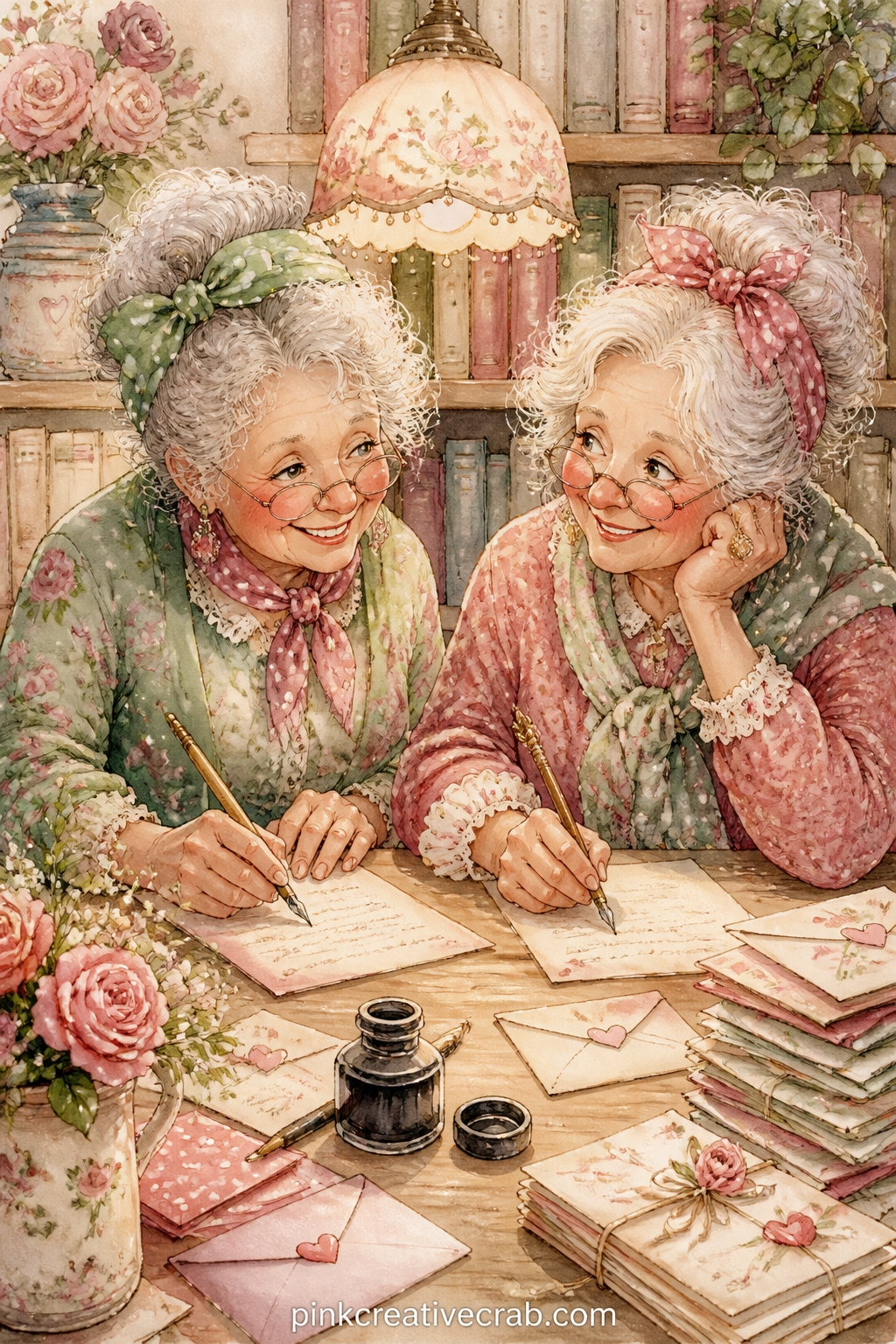 Writing Love Notes To Future Selves printable page — What to tuck onto this page: a folded note each friend writes to herself at ninety, sealed and glued flat