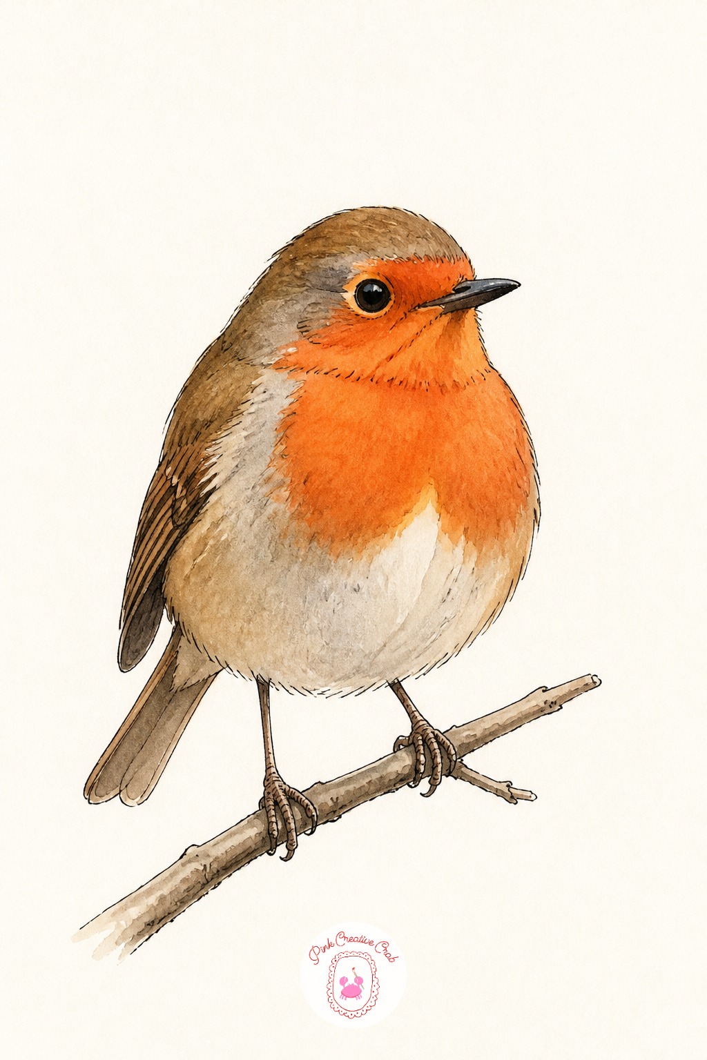 Single Red Robin — Robins are mostly about the proportion of that round belly to the small head. Watercolor christmas card ideas