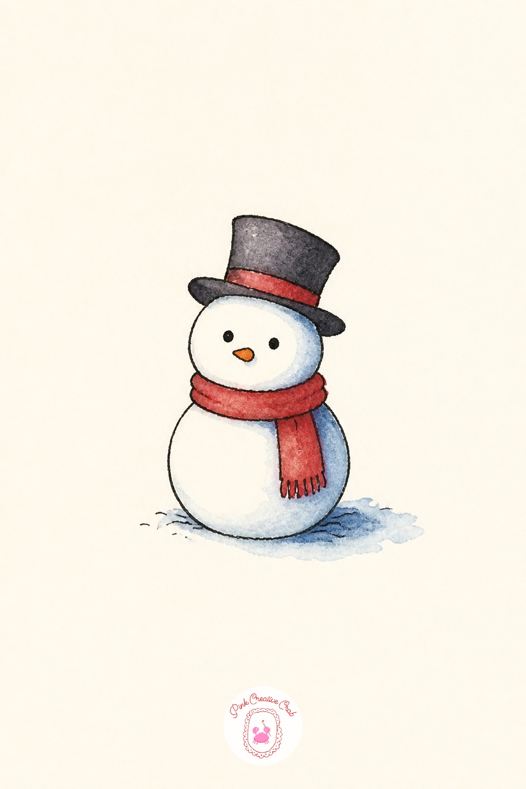 Tiny Snowman — Keep the snowman as two overlapping circles, not perfect stacked spheres, a little lean to one side makes him feel more charming than geometric.