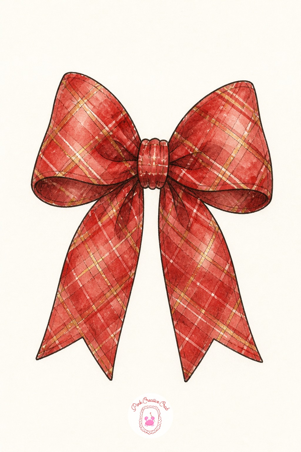 Plaid Ribbon Bow — Paint the bow shape first as two simple loops and a center knot in a solid red, let it dry completely. Watercolor christmas card ideas