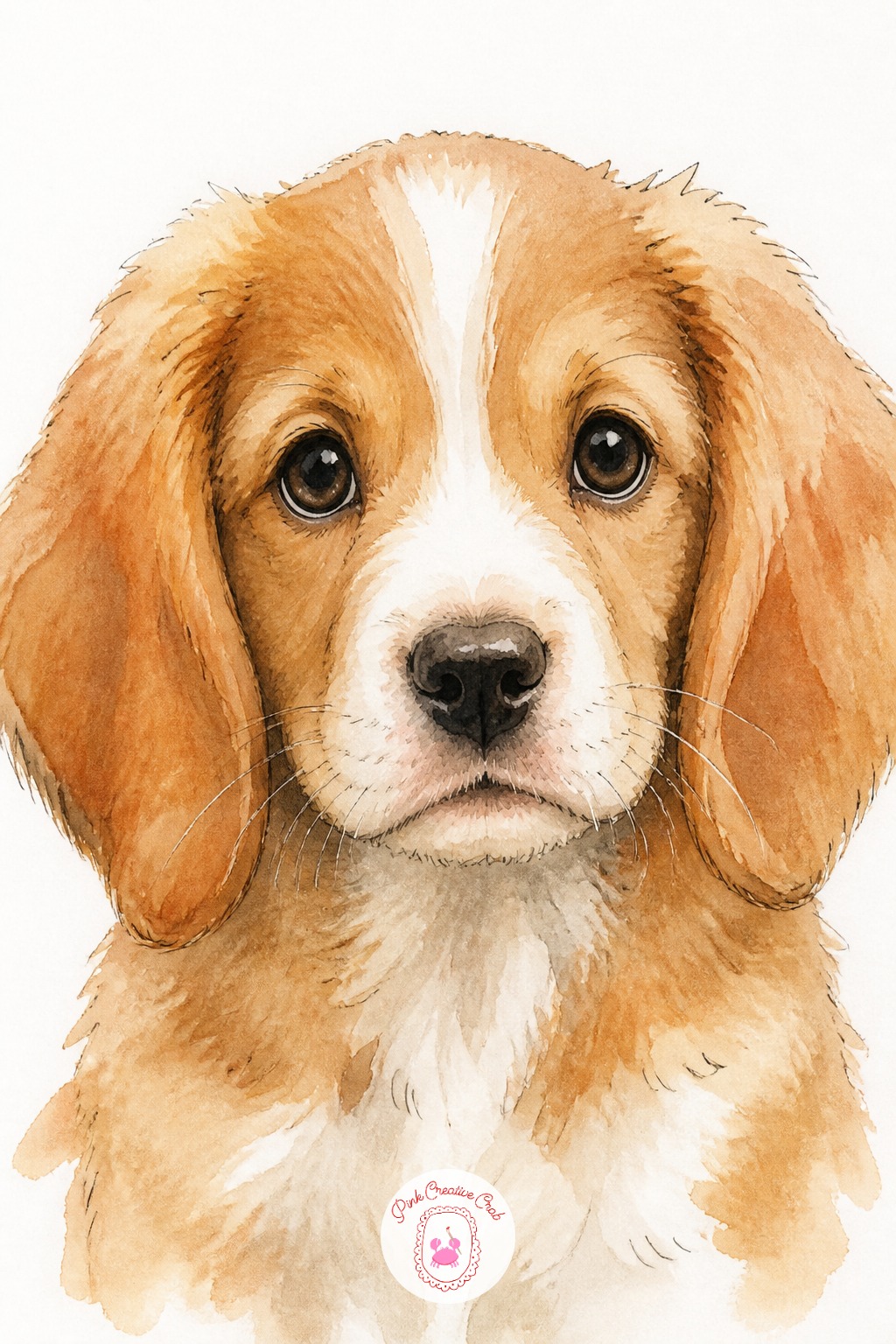 Floppy Eared Puppy Portrait — Measure before you commit to a line: a puppy head is roughly as wide as it is tall, with the eyes sitting at the halfway point