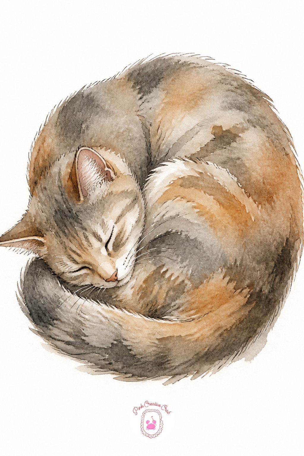 Sleeping Cat Curled Up — Start with pets, since a curled cat is the kindest shape to practice first. Cute animal drawing ideas