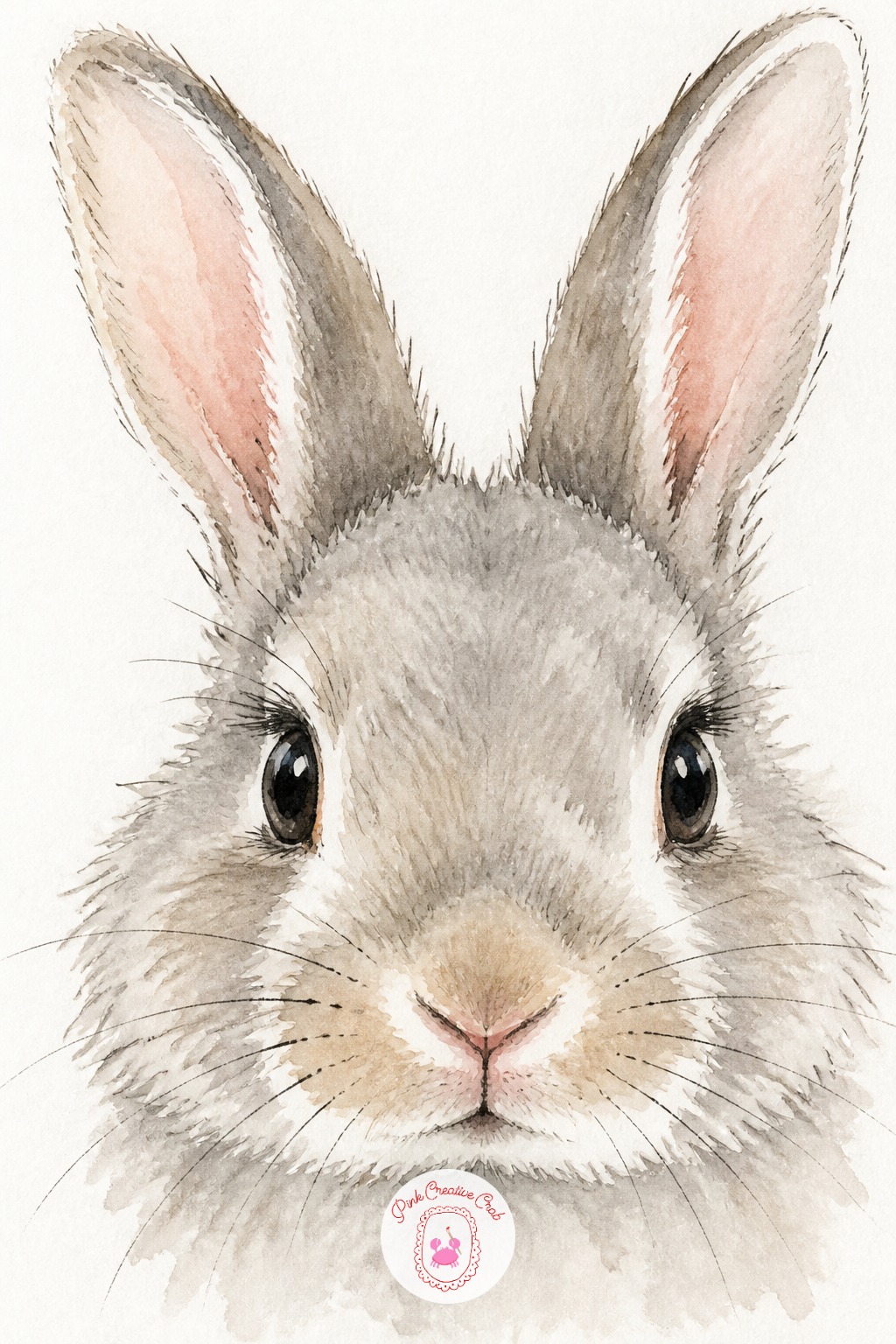 Bunny Face Close Up — Lay in the darkest shapes first: the two eyes and the dark nostril shadow under the nose. Cute animal drawing ideas