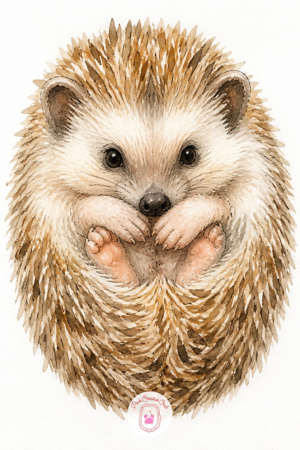 Hedgehog Hugging Its Paws — Keep the spines from looking like a solid brown blob, which is the most common mistake with hedgehogs. Cute animal drawing ideas