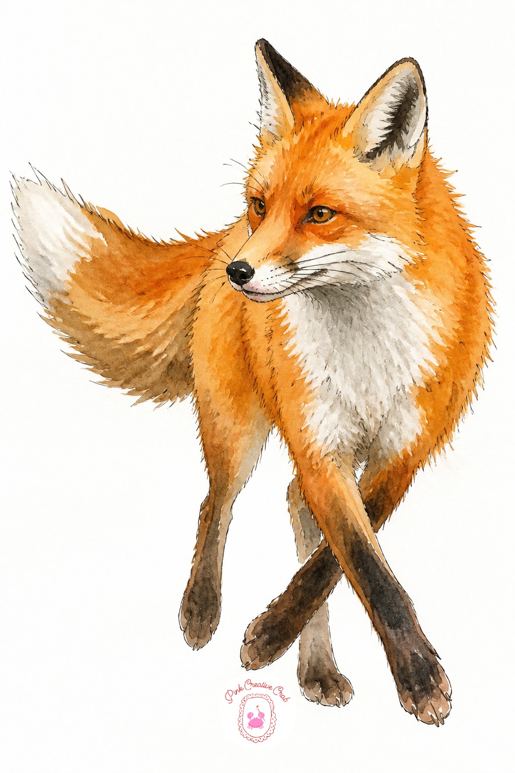 Red Fox Mid Trot — Woodland animals start here with a fox caught mid step rather than standing stiffly still, since a stiff standing pose is the number one