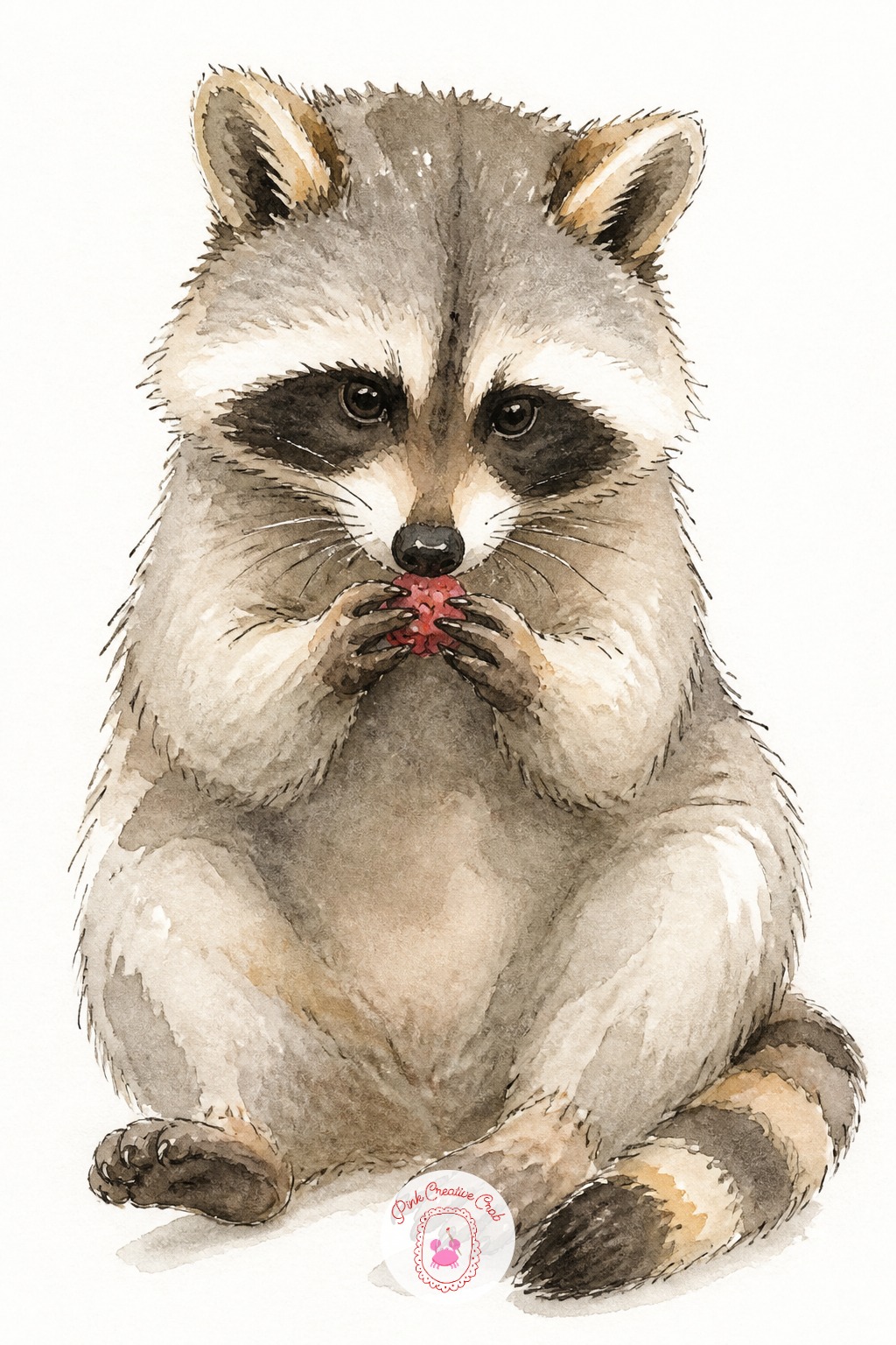 Raccoon Washing a Berry — Give the raccoon something to do rather than just sit there, since a small action turns a generic animal study into a scene in one