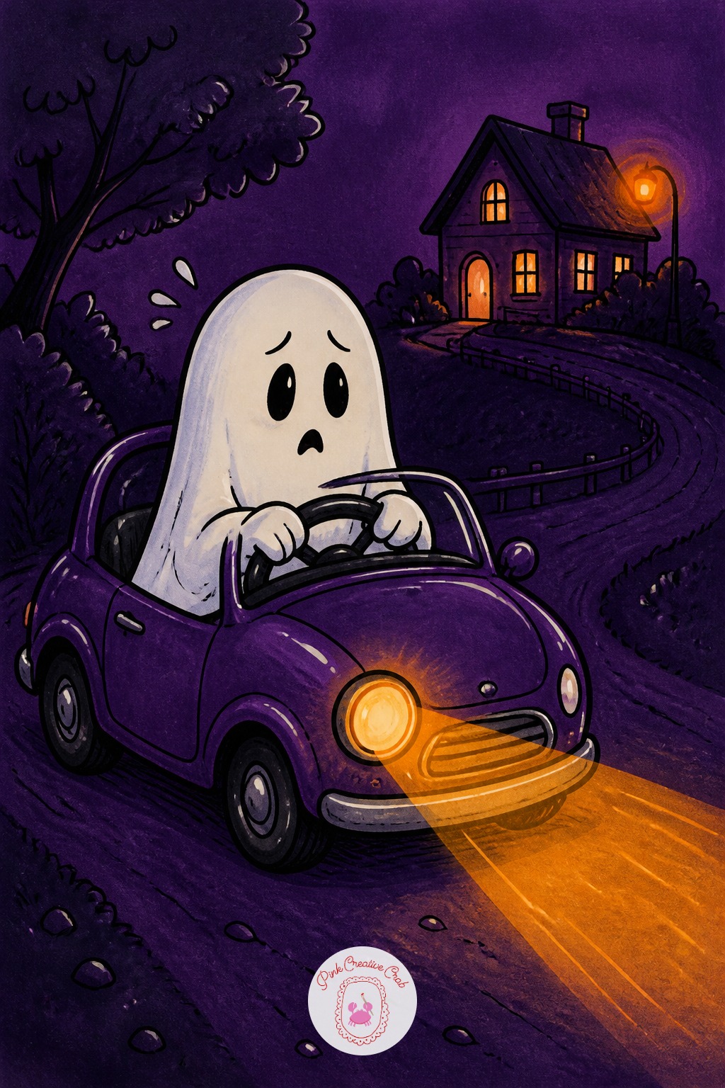 Ghost Learning To Drive A Tiny Car — Give the car proportions one clear measuring anchor: the ghost's body width sitting in the driver's seat should roughly