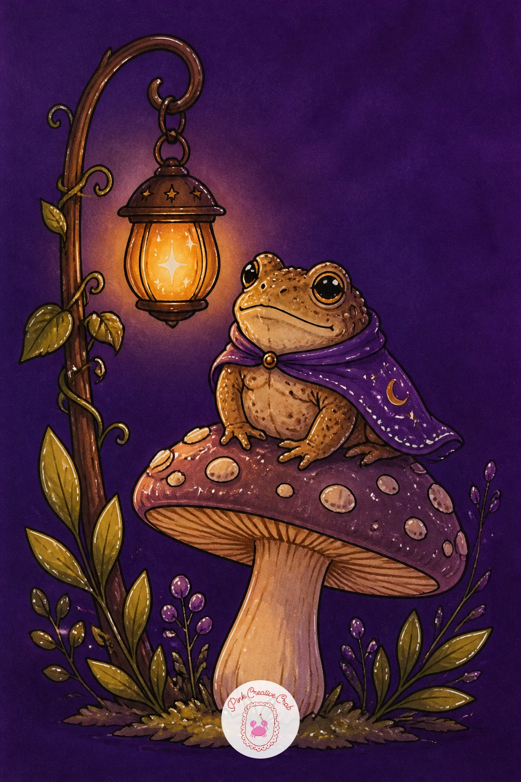 Witch's Familiar Toad Wearing A Tiny Cape — Which pen to reach for matters here: a fine 0.1 or 0.2 fineliner keeps the toad's small warty texture dots from