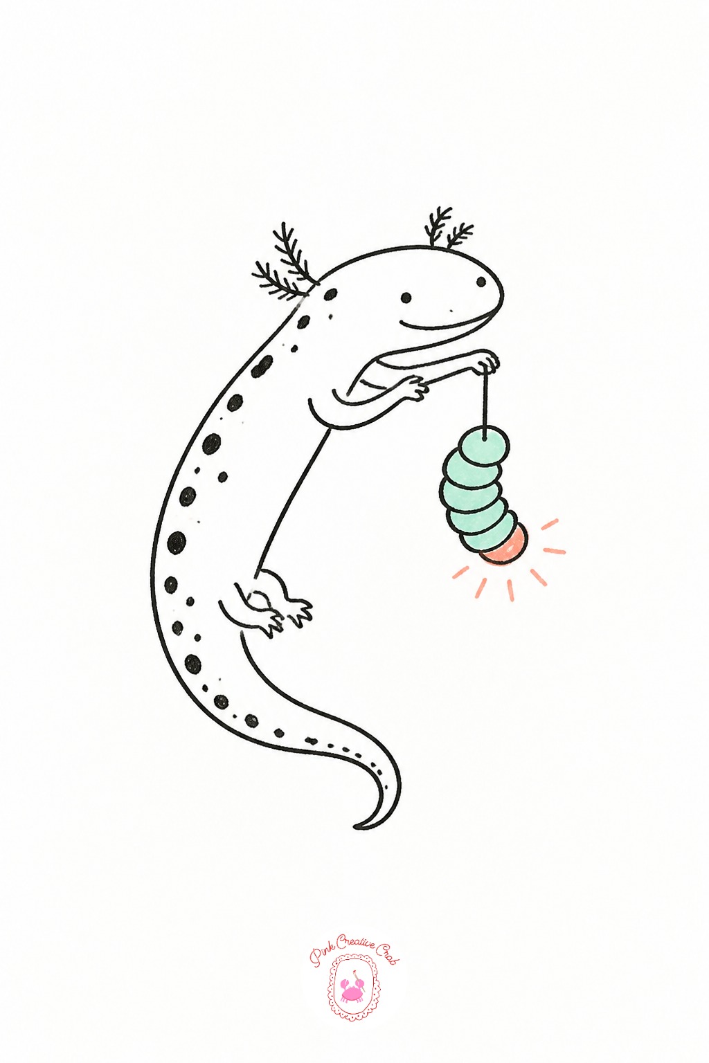Salamander Carrying a Glowworm Lantern — Place the glowworm's light as the only bright point in an otherwise dark scene, which means the salamander's body