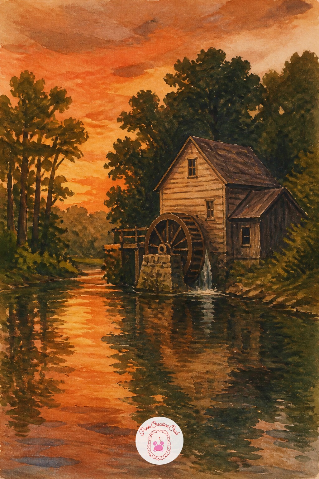 Artist Painting a Mill Pond at Dusk — Next time this scene comes round, change the season of light within autumn itself: paint it at dusk instead of midday