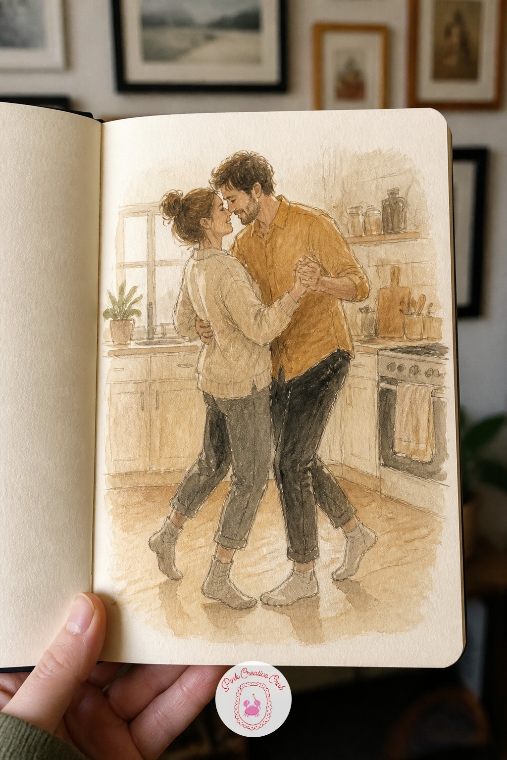 Dancing in the Kitchen in Socks — Start with the easiest story on this whole list: two people dancing in socks on a kitchen floor, nothing else in the room but