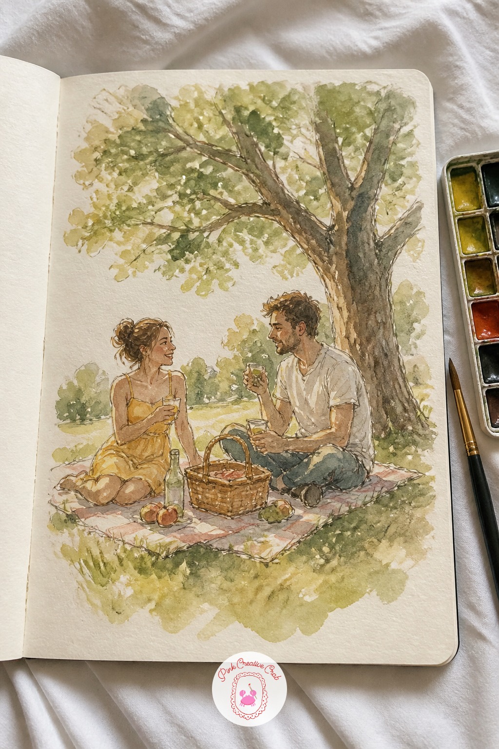 Picnic Under a Big Tree — Spread a blanket under a big shady tree for this one, your couple lying back or sitting close with a small basket between them.