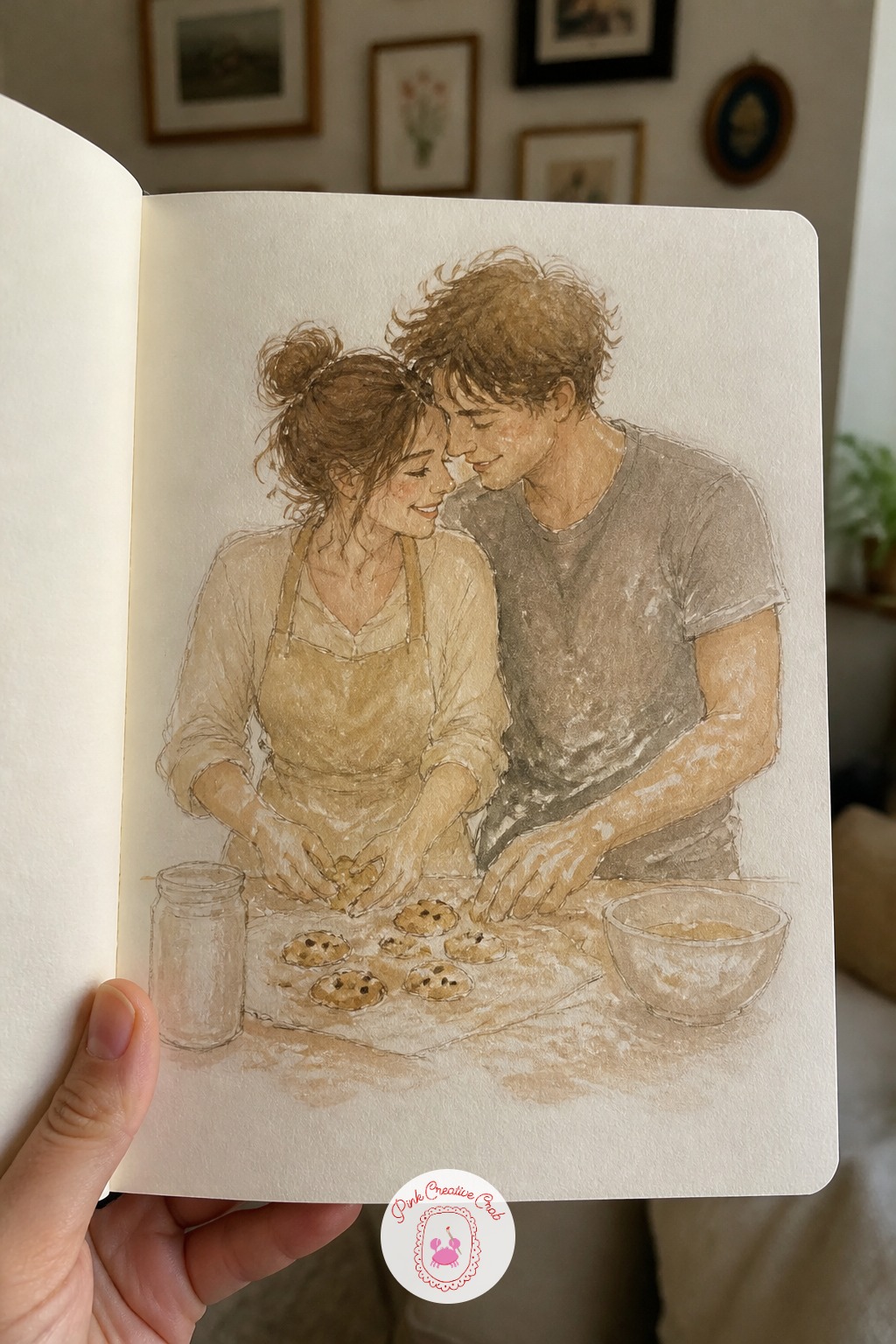 Baking Cookies and Making a Mess — Flour on the counter, flour maybe even on their faces: this scene puts your couple baking cookies together with a bit of