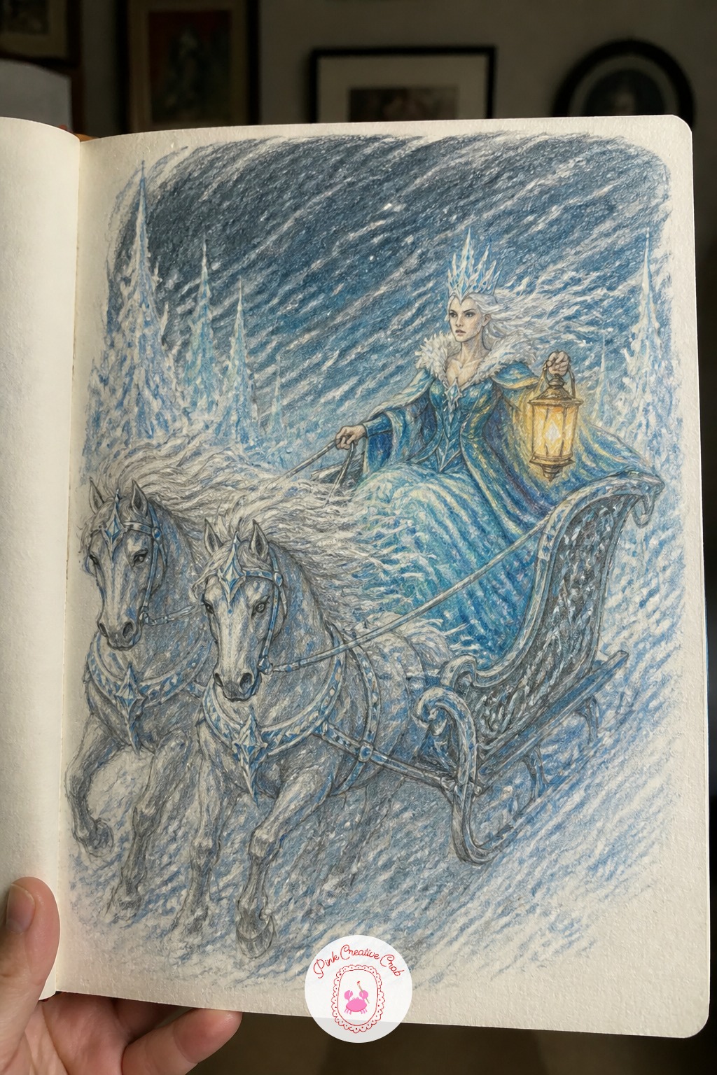 The Snow Queen's Sleigh in a Storm — The Snow Queen's sleigh in a storm asks for a different kind of attention: where is the light coming from, and what does