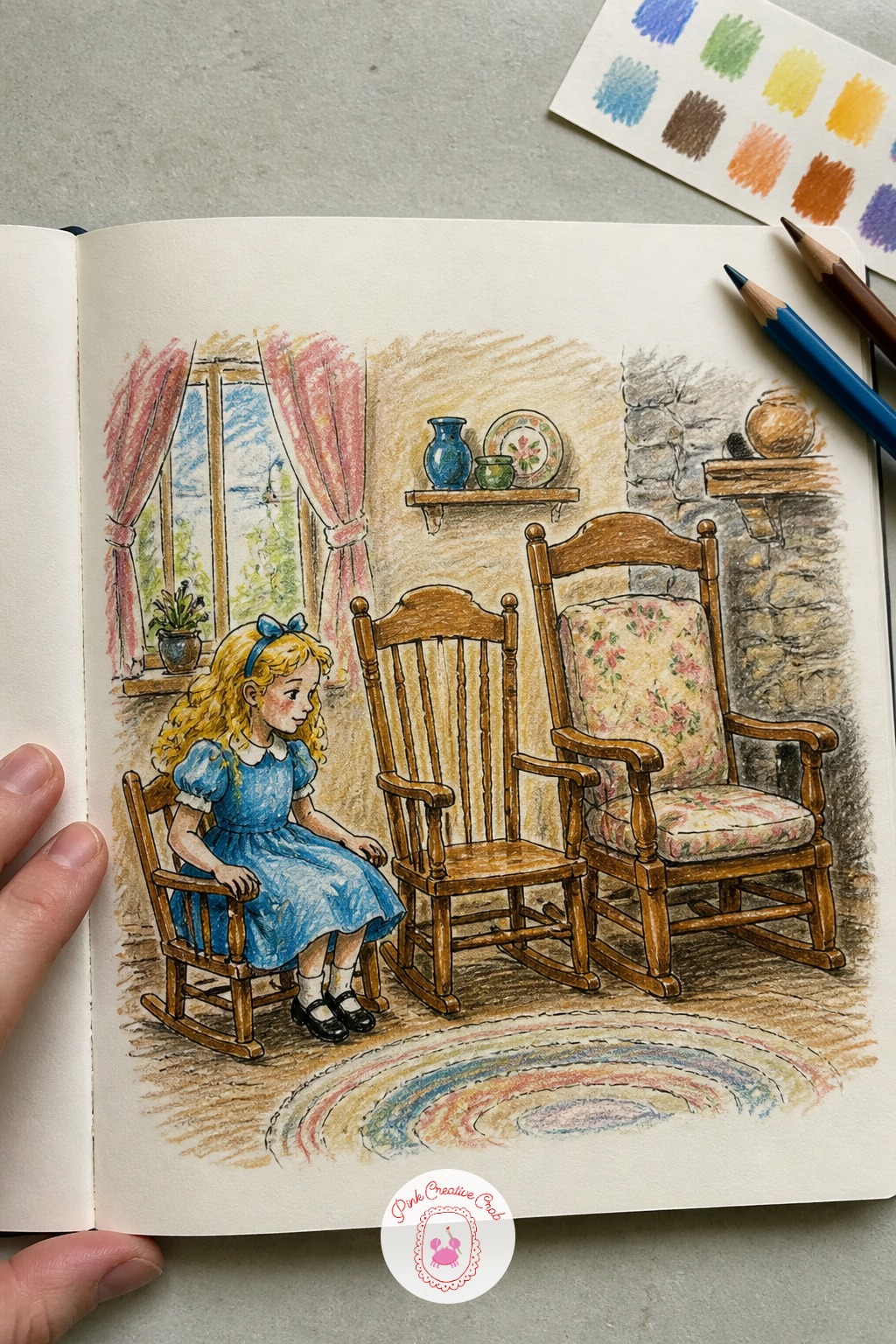 Goldilocks Trying the Three Chairs — Goldilocks trying the three chairs gives you a built in rule of three, which is always a satisfying shape to compose