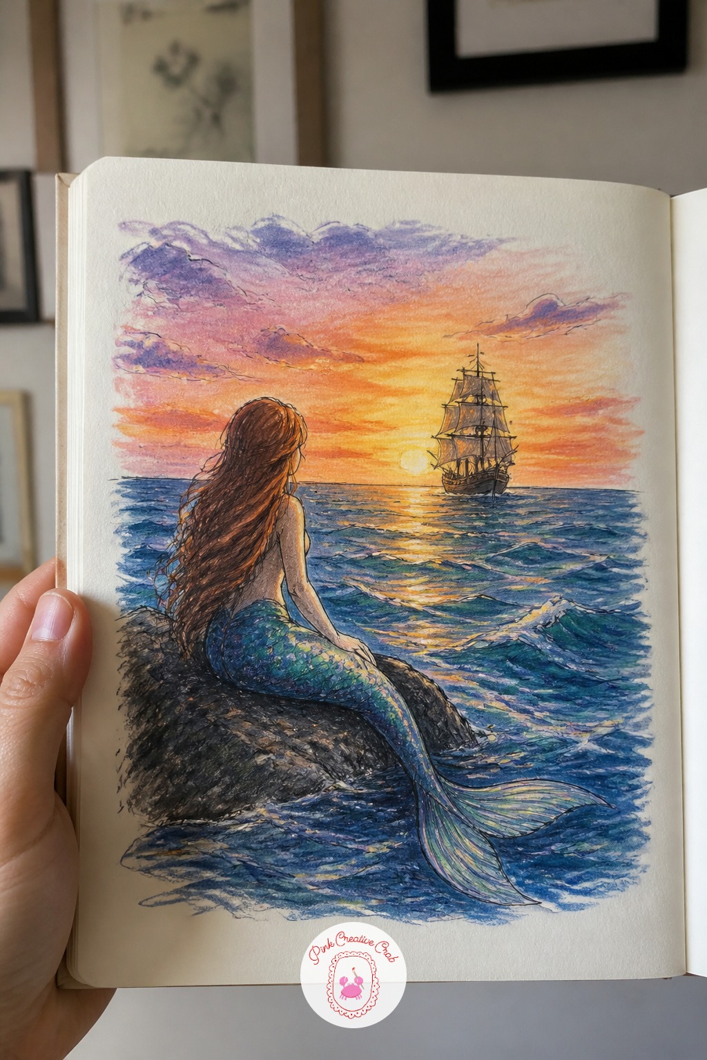 The Little Mermaid Watching the Ship — The little mermaid watching the ship from the waves calls for some thought about eye level, since most of this scene