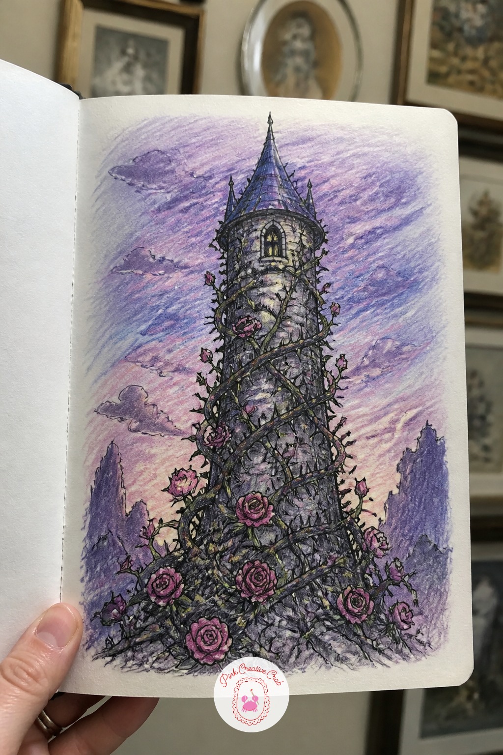 Sleeping Beauty's Tower of Thorns — Sleeping Beauty's tower of thorns, drawn from the old tale of the hundred year sleep, asks for careful edges more than