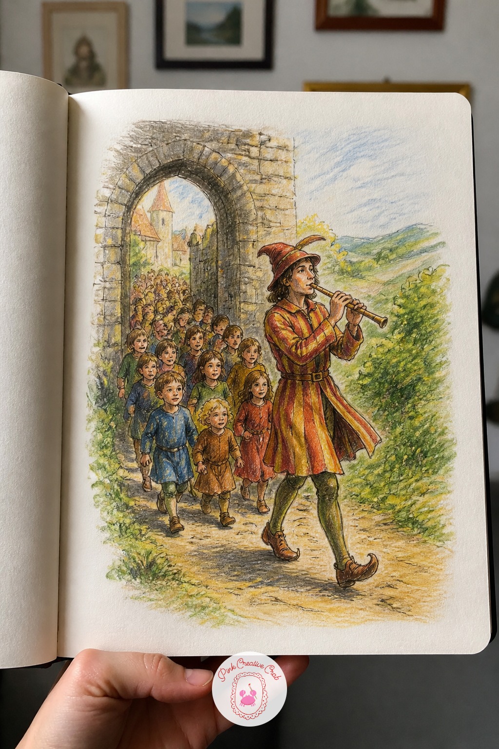 The Pied Piper Leading the Children From Hamelin — The pied piper leading the children from Hamelin out of town is a scene built around one long winding line