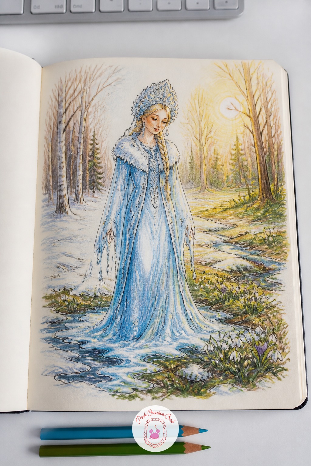 The Snow Maiden Melting in the Spring Sunlight — The Snow Maiden melting in the spring sunlight, from the old Russian folk tale, is a gentle, bittersweet scene