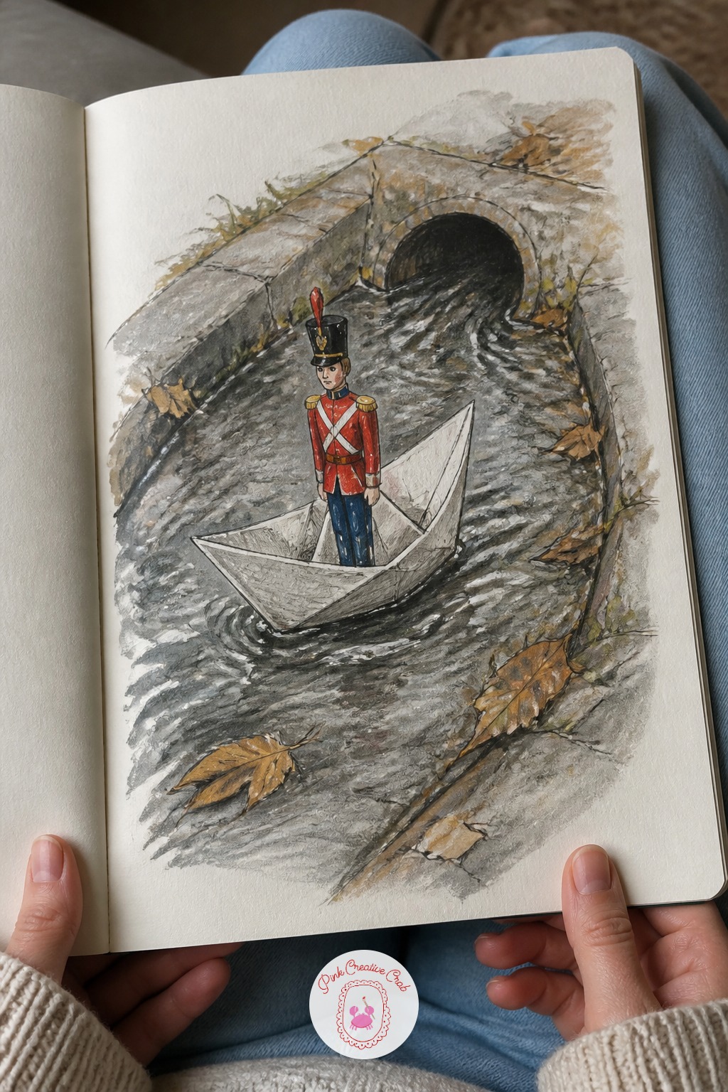 The Steadfast Tin Soldier Sailing a Paper Boat — The steadfast tin soldier sailing a paper boat down the gutter stream is a small, brave scene that rewards
