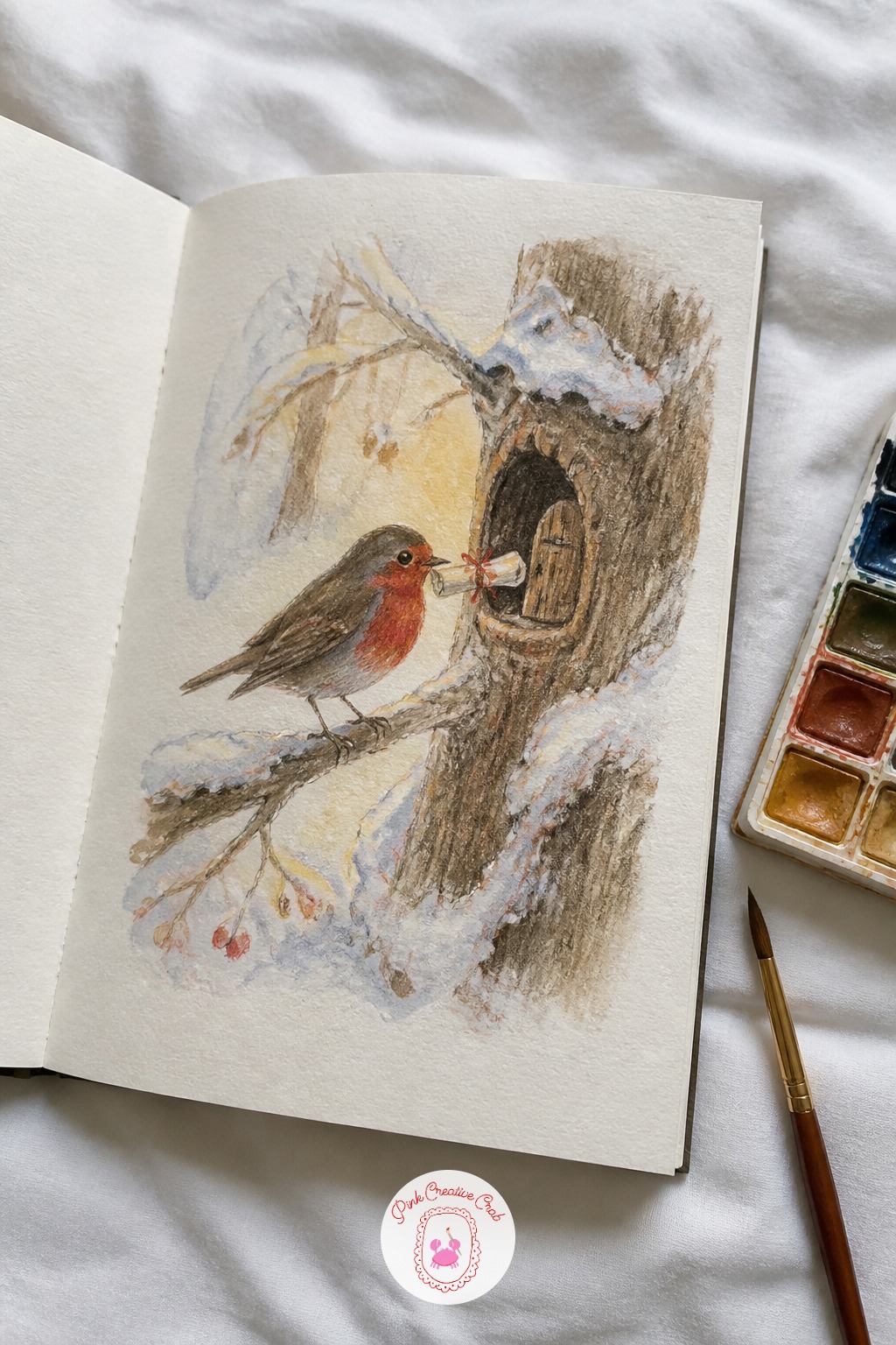 32 Christmas Sketchbook Ideas of Little Animals Getting Ready for the Holidays