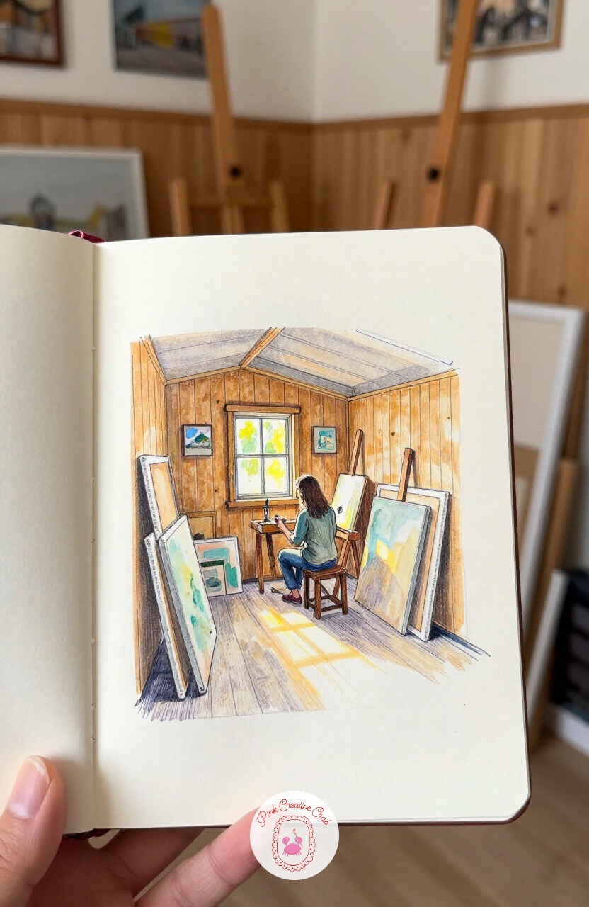 Artist's Shed Full of Canvases — Give the blanket fort's cheerful clutter a grown-up cousin: a garden shed turned painting studio, stacked with canvases