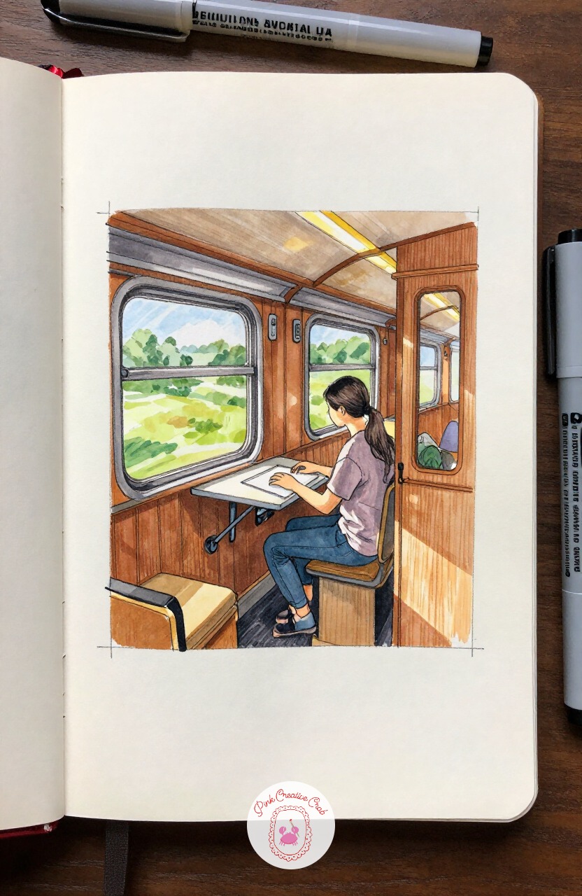 Train-Car Writer's Cabin — From the baker's tight kitchen, shrink the room even further into a converted train-car writer's cabin, narrow and lined with