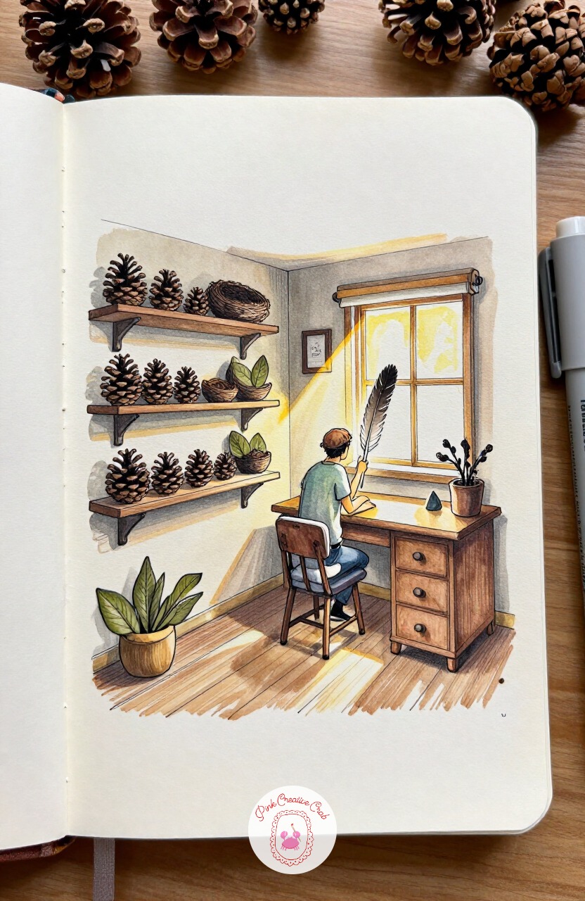Taxidermy Naturalist's Study — Build on that outdoor mood indoors with a naturalist's study, shelves lined with pinecones, bird nests and pressed leaves rather