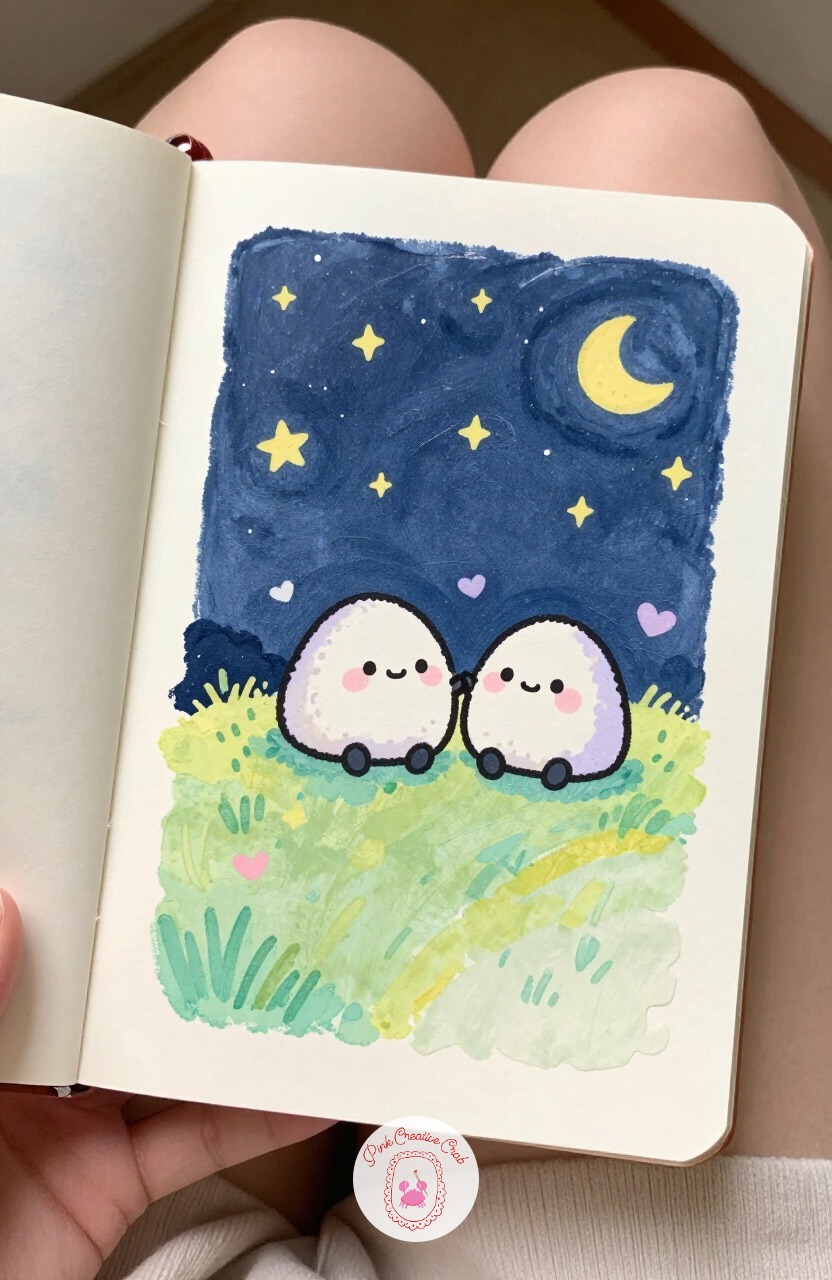Rice Ball Stargazing on a Hill — Rice Ball Stargazing on a Hill is about the first three marks, since getting those right sets up the whole page. Kawaii