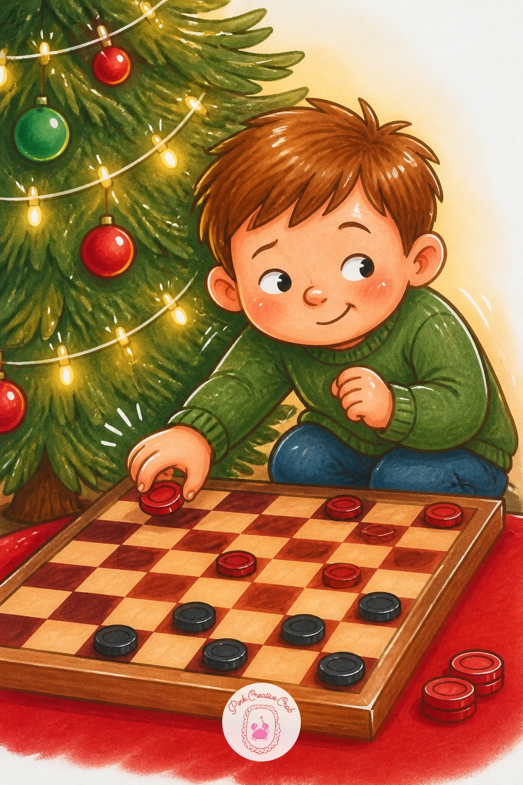 Little Brother Cheating At Checkers — Pull one small moment out of that same evening: a little brother sneaking an extra checkers piece back onto the board