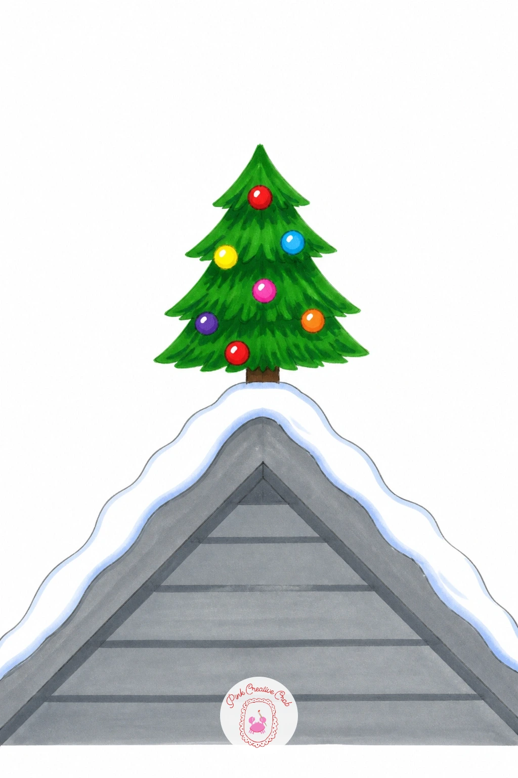 Tree On A Snowy Rooftop — Climb up for a change of view with a small tree perched on a snowy rooftop, like it is waiting to be strung with lights. Christmas