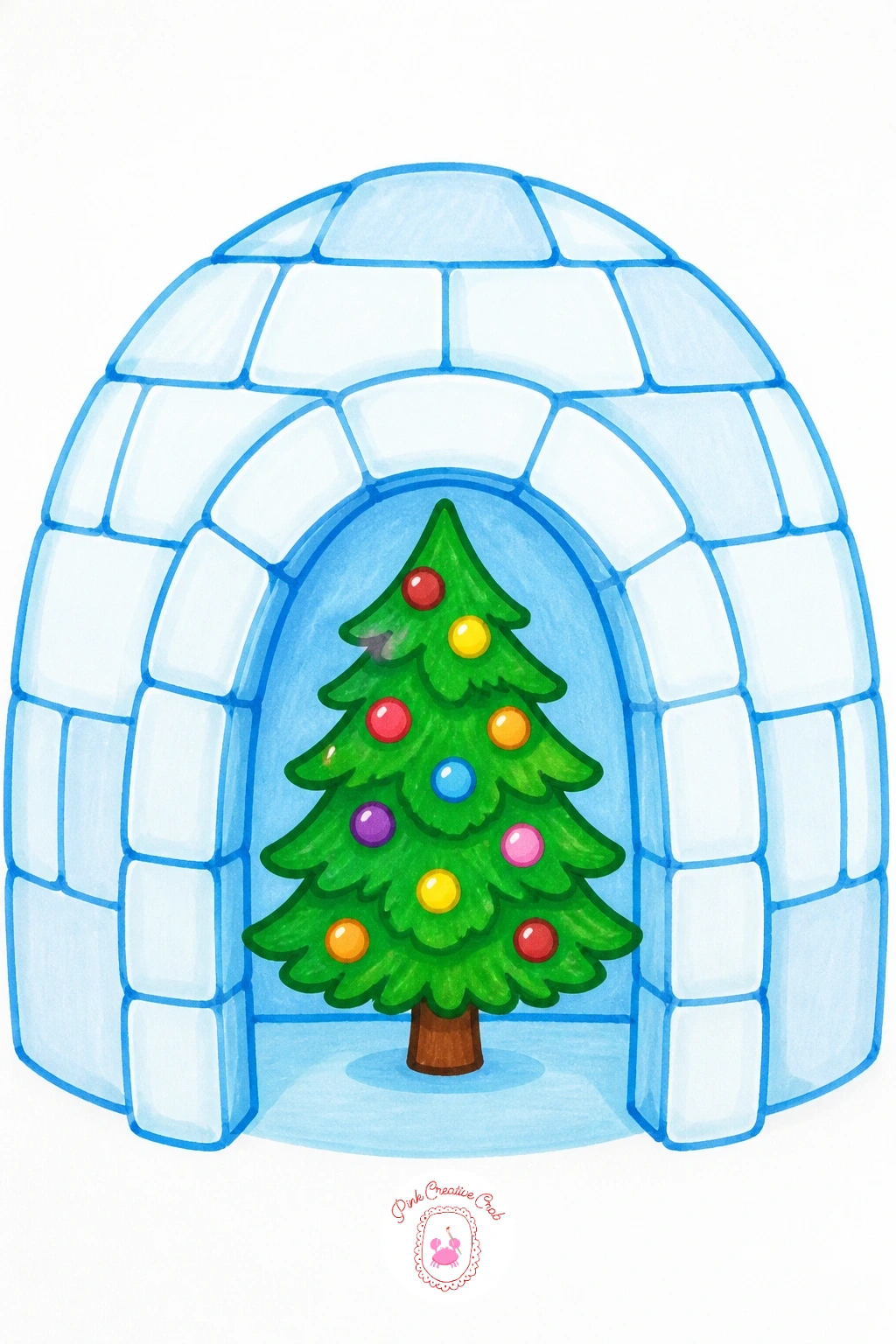 Tree In An Igloo Doorway — Finish the list with something a little different: a small tree set up just inside the rounded doorway of an igloo. Christmas tree