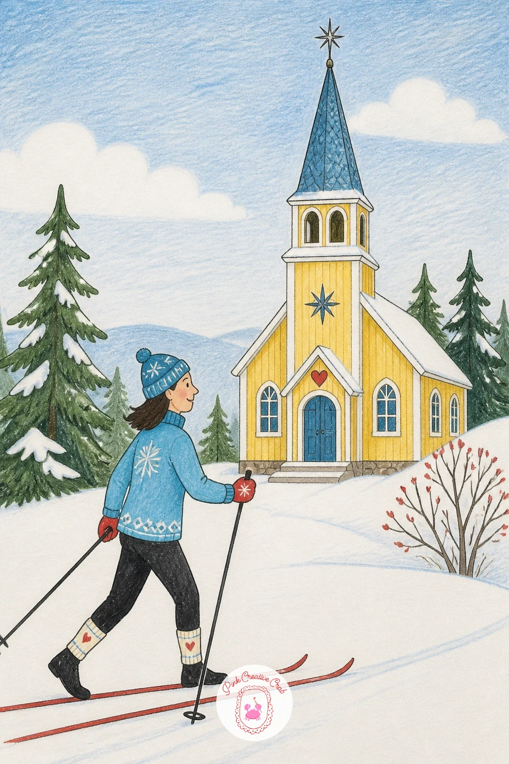 34 Winter Scenery Drawing Ideas in a Modern Scandinavian Print Style