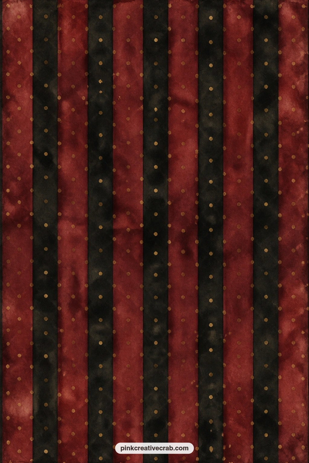 Burgundy And Black Stripes With Gold Dots printable page — Straight stripes in burgundy and black, dotted through with small gold marks, make a steady