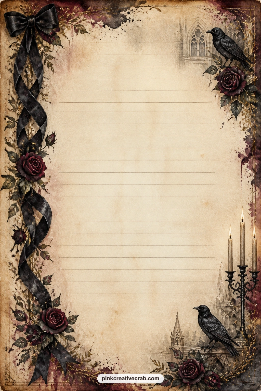 A Letter To Next Winter printable page — Write a letter to next winter, a note of what this season taught you, inside a thin band of black ribbon garland