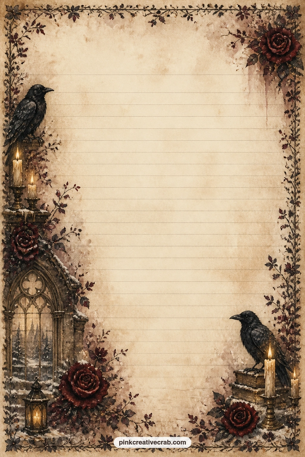A Record Of Snowy Evenings printable page — Record the snowy evenings of the season, what you saw from the window and who sat beside you, inside a frame of