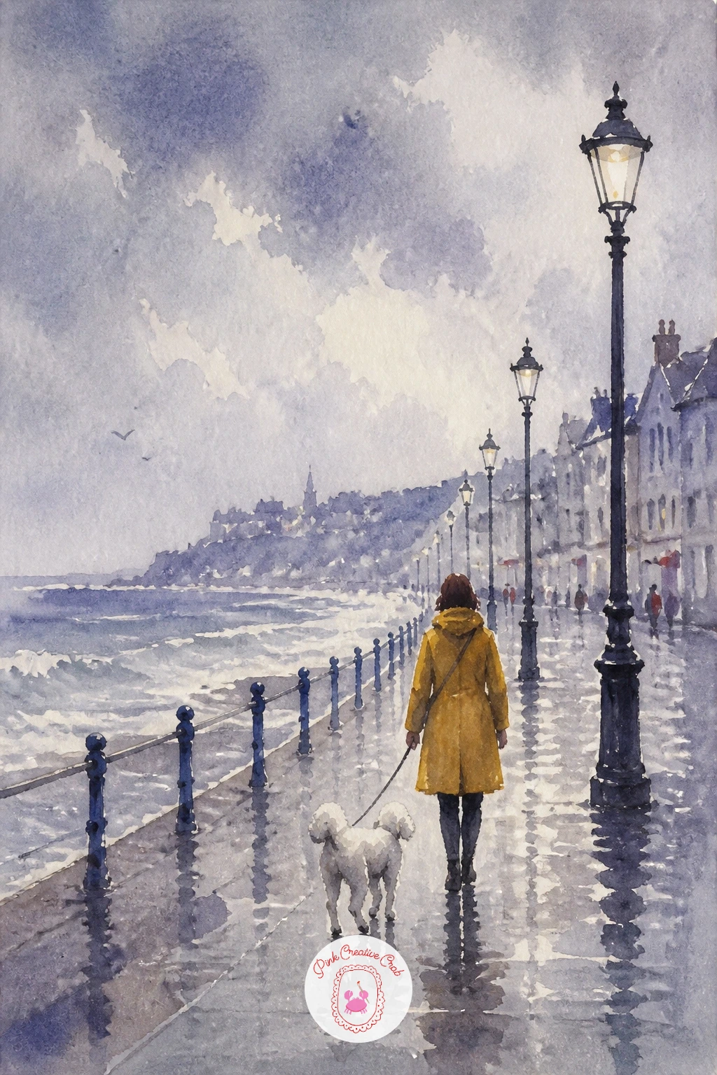28 Winter Landscape Painting Ideas in a Loose Modern Watercolor Style With Tiny Figures