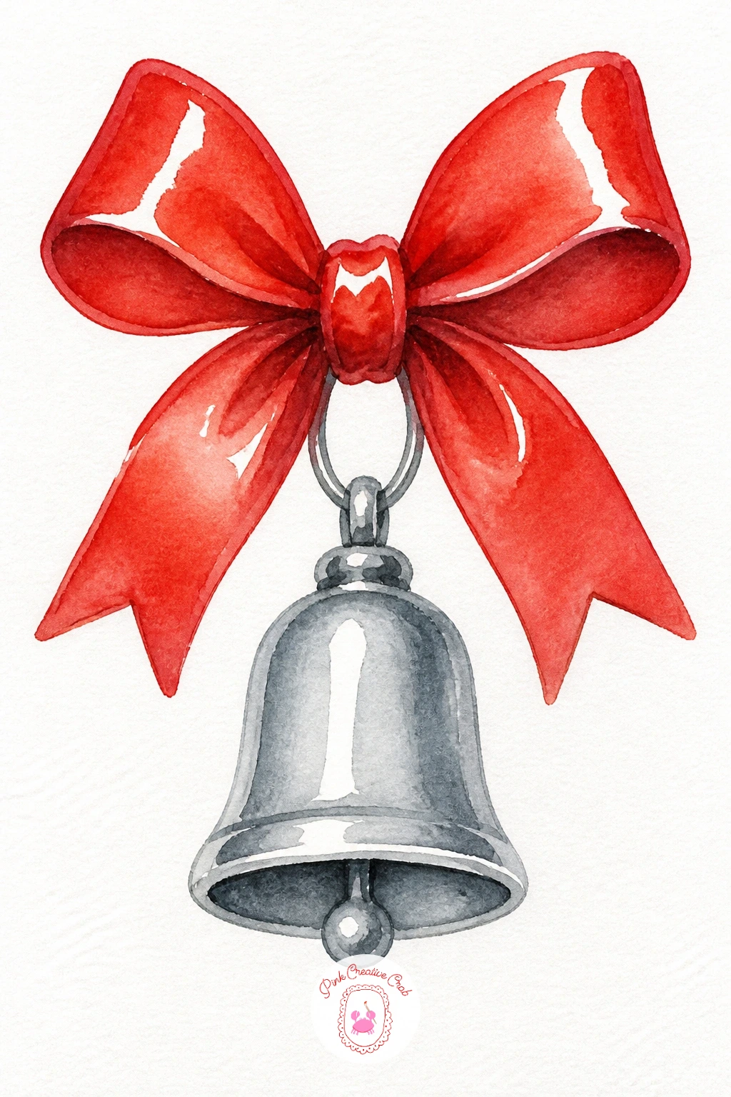 Bow on a Little Silver Bell — Close the list on something small with a single silver bell hanging from a bow, a quiet finish after the horse. Christmas bow