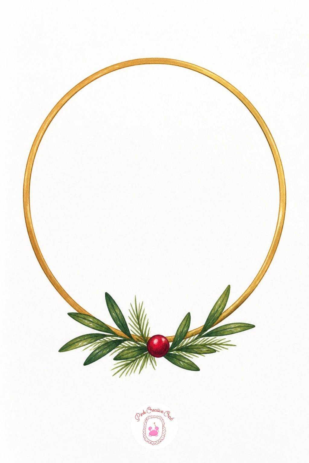 Minimalist Brass Ring Wreath with One Sprig — Slow right down for a minimalist brass ring wreath, which depends entirely on getting the ring itself right since